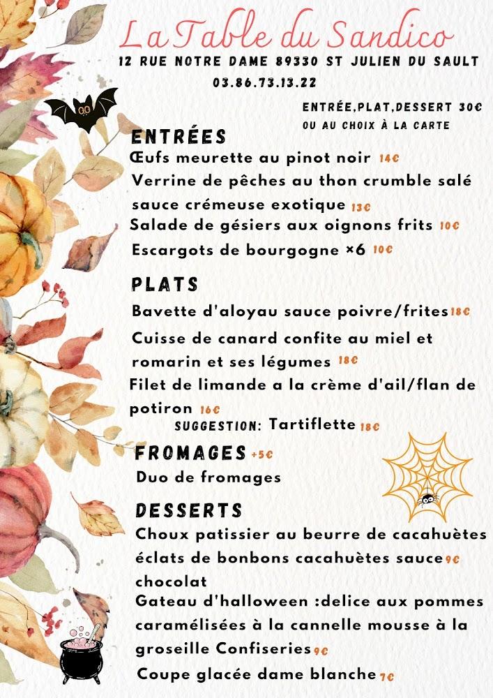 LA TABLE DU SANDICO - Menu Image 2