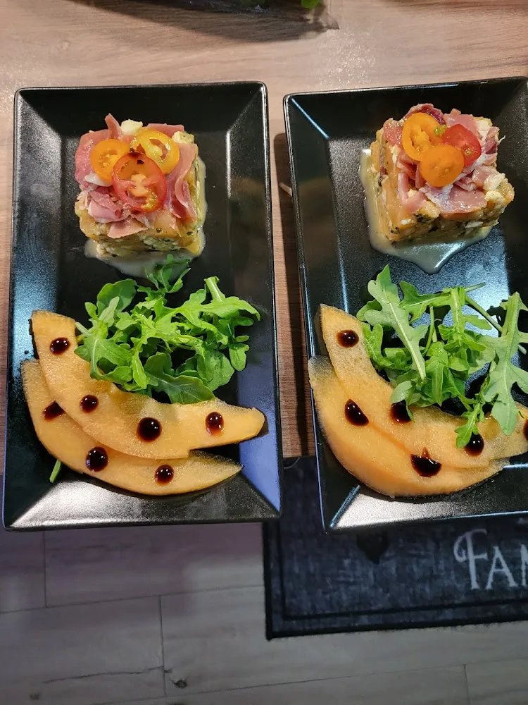 Tartare de Melon Mozza Jambon Serano Saveur Menthe Basilic